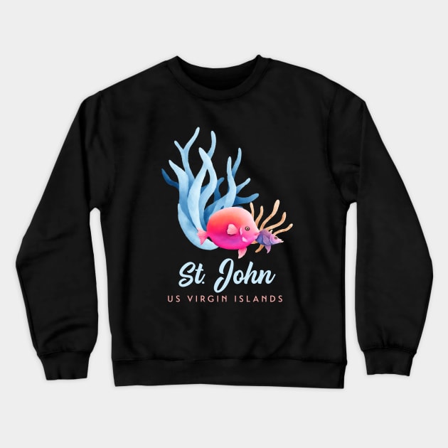 St John US Virgin Islands USVI Coral Reef Fish Crewneck Sweatshirt by TGKelly